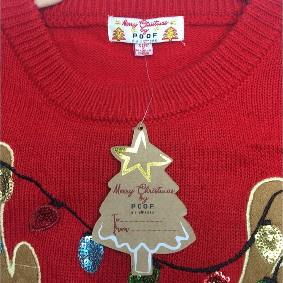 Merry Christmas by Poof Boston Terrier Sweater Size S - Picture 5 of 10